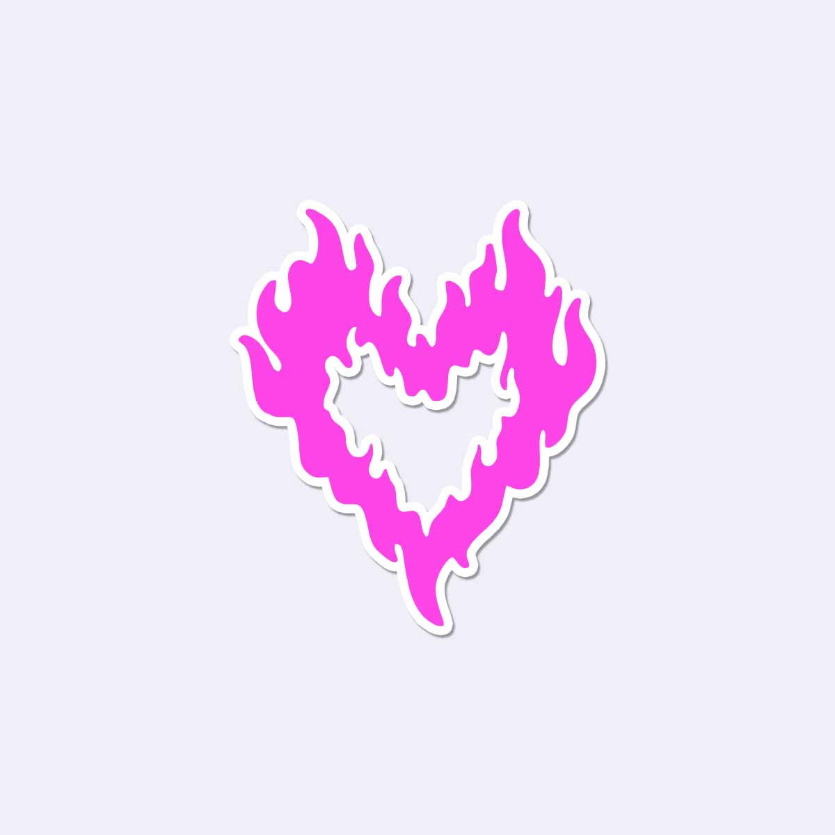 Flame Heart Sticker