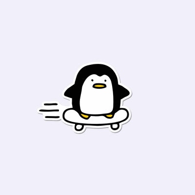 Penguin on Skate Sticker