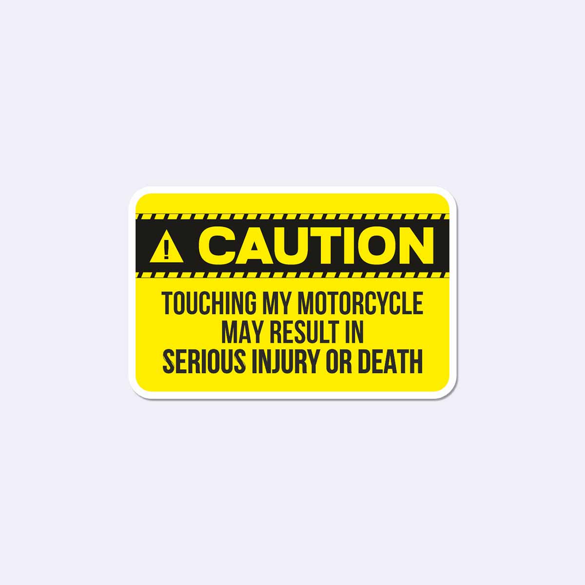 Caution Biker Sticker