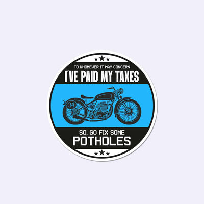 Potholes Biker Sticker