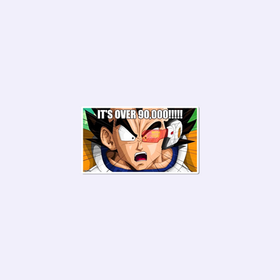 DBZ Vegeta Over 9000 Sticker